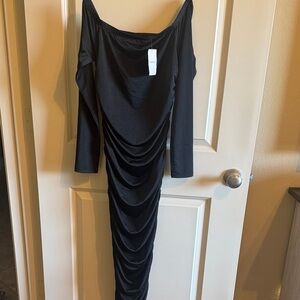 Forever 21 Off-Shoulder Black Long Sleeve Dress